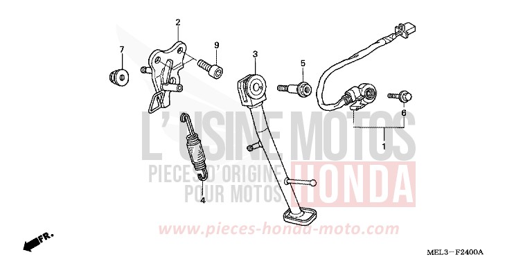 BEQUILLE de CBR1000RR "Fireblade" BLACK (NH1E) de 2004